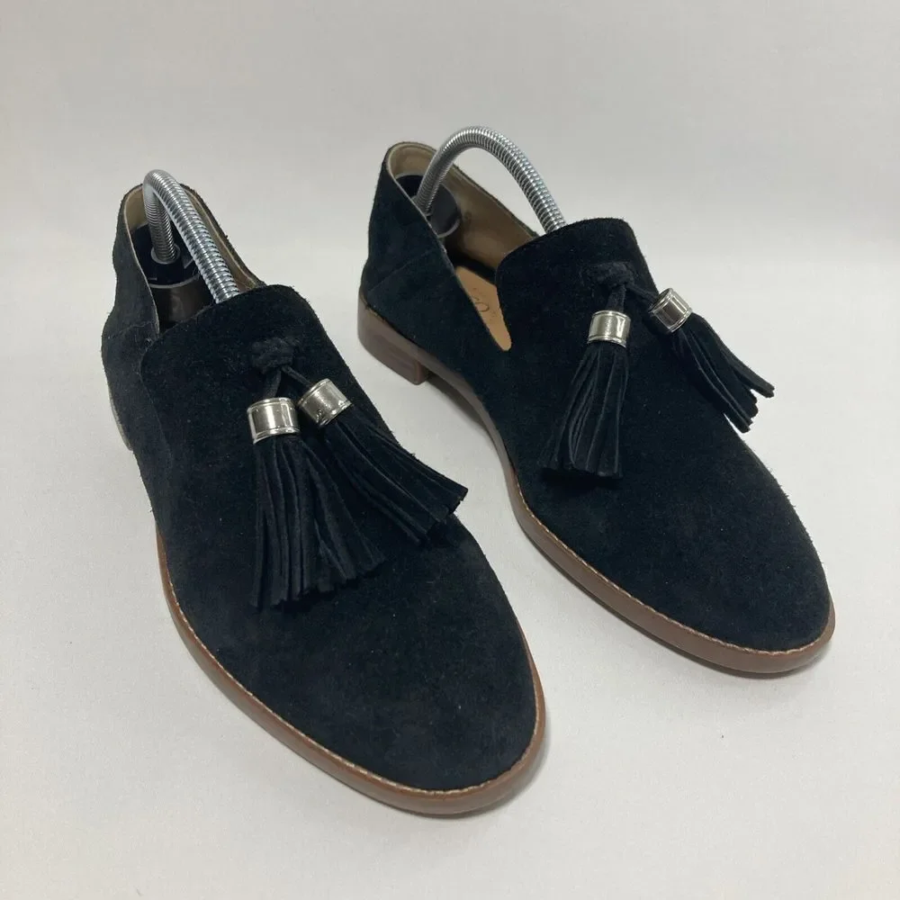 Franco Sarto L-Hadden Womens Sz 7.5 M‎ Suede Loafers Slip On Shoes With Tassels